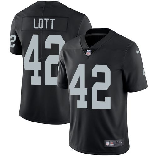 Men's Las Vegas Raiders #42 Ronnie Lott Black Vapor Untouchable Limited Stitched Jersey